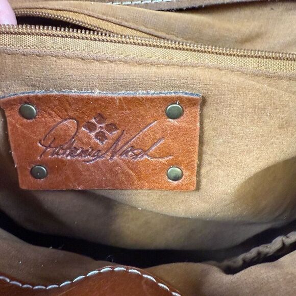 Patricia Nash Tan/Brown Vienna Satchel Leather Large Bag Purse - Picture 13 of 14